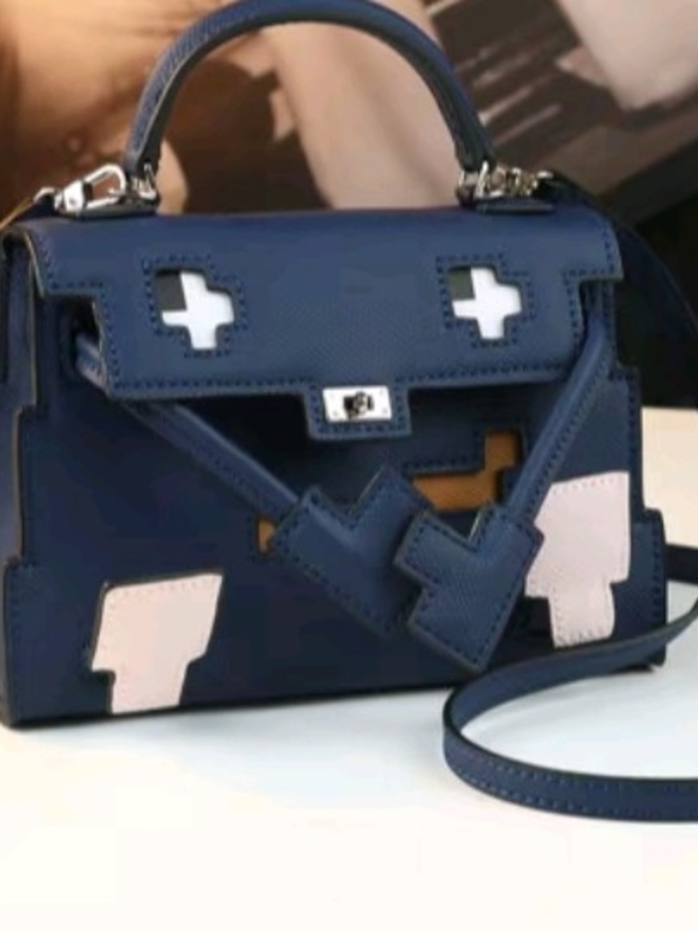 Navy Blue Quelle Doll Satchel
